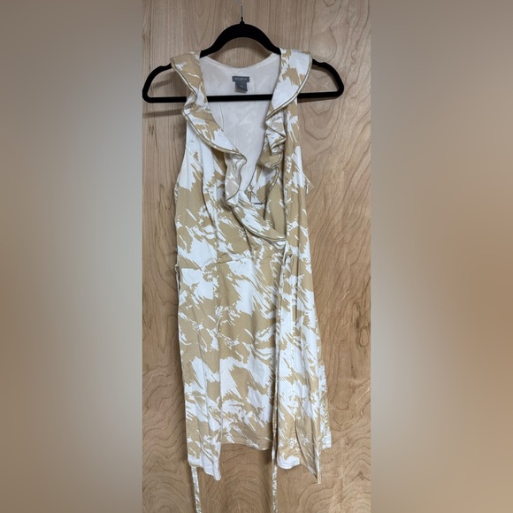 Ann Taylor Tan and White Asymmetrical Sundress - Picture 7 of 7